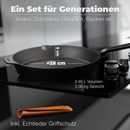 Cast Iron Pan, Induction - Unpolished