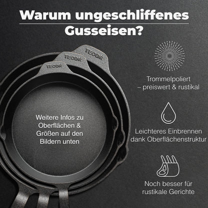 Cast Iron Pan, Induction - Unpolished