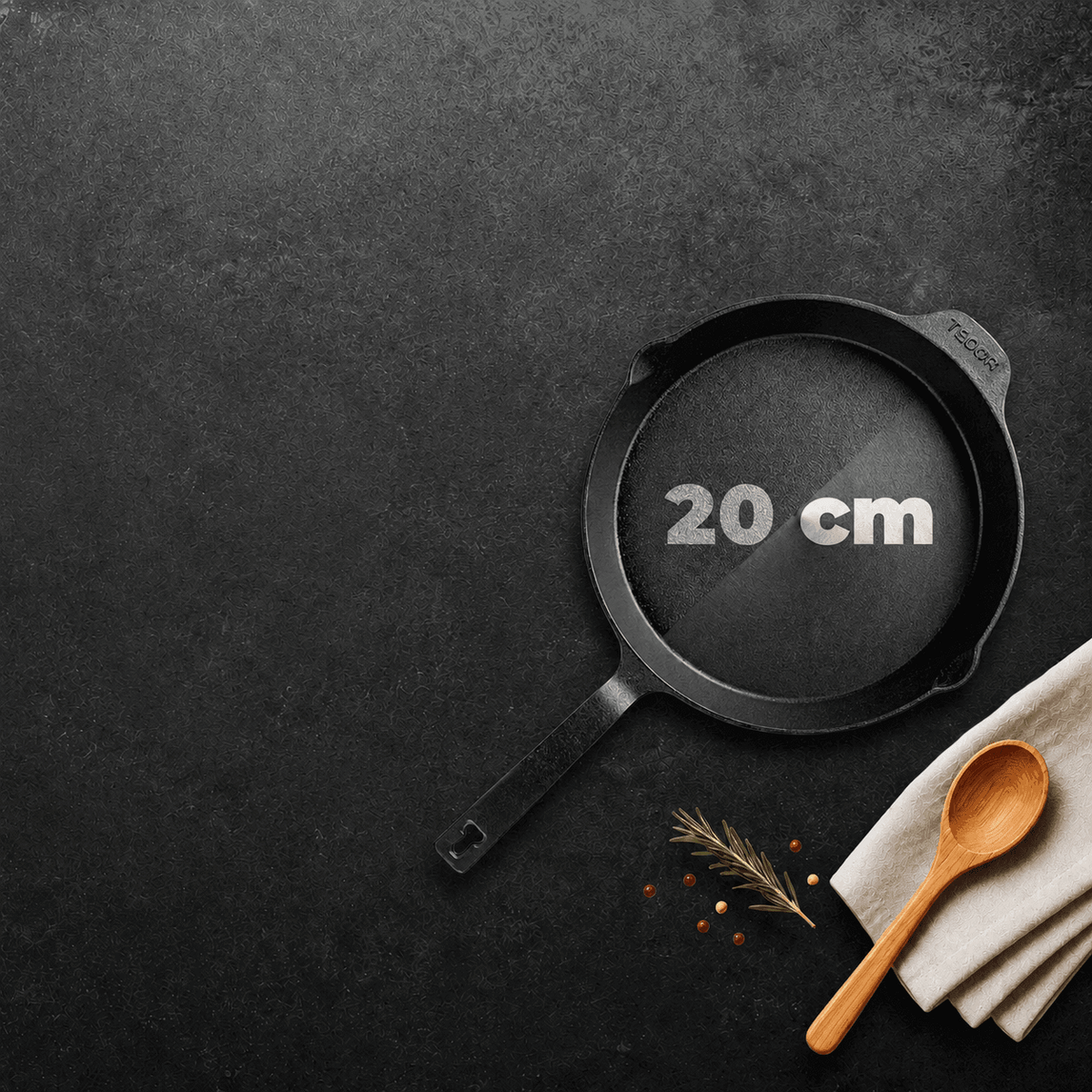 20 cm Gusseisenpfanne für kleine Portionen und Gerichte